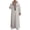 Grey, variant on Men's long-sleeved bathrobe, embroidered, with hood and zipper, Qamis men's loose, casual men's bathrobe, soft fabric, suitable for all seasons