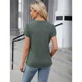 thumbnail image 5 of Weardear Womens Dressy Casual Blouses Business Work Tops Summer Short Sleeve Shirts Crew Neck Waffle Kint Tshirts, 5 of 7