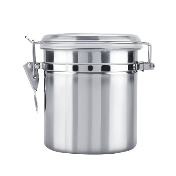 ACDANC Stainless Steel Canister Set with Clear Acrylic Lids Clamp Airtight Durable Stackable Food Storage Container for Kitchen Counter Pantry,Tea,Sugar,Coffee,Flour,Rice,Pasta