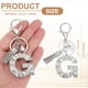thumbnail image 2 of Llave de letra inicial Uxcell con borlas y perlas, llavero de letra alfabética G con strass y anillo para llaves para bolso, carteras, llaves de coche, taza, plata, 2 of 7