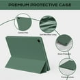 thumbnail image 3 of Kenke Case for Samsung Galaxy Tab A9+/A9 Plus 11 Inch 2023 (SM-X210/X216/X218), with Pencil Holder, Slim Lightweight Soft TPU Back Smart Cover, Auto Sleep/Wake, Dark Green, 3 of 7