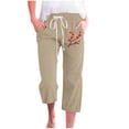 thumbnail image 1 of Pantalones de Mujer Casual, Impresión Elástica Suelta Pantalones de Pierna Ancha Recta con Bolsillo Hecho de Poliéster Suave para Toda la Temporada, Pantalones de Pierna Ancha de las Mujeres, 1 of 4