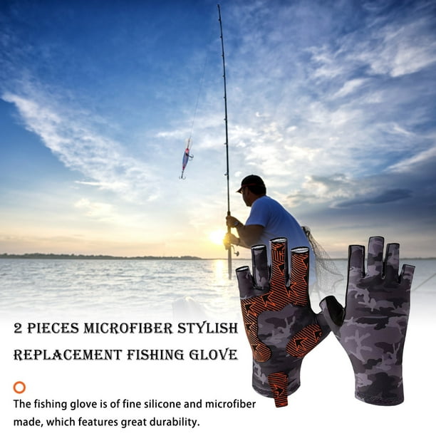 yingyy 2 Pieces Microfiber Fishing Glove Stylish Breathable