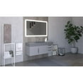 thumbnail image 5 of Amazon 48" Gray Wood Floating Vanity with Gray Top and Chrome Trim, 5 of 8