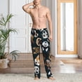 thumbnail image 5 of Uemuo Dogs Pattern Men's Wide Leg Palazzo Lounge Pants with Pockets Light Weight Loose Comfy Casual Pajama Pants-X-Large, 5 of 9