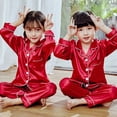 thumbnail image 1 of Conjunto de pijamas para niños Niños Niños Otoño e invierno Simulación Seda Hielo SilkThin Manga corta Niñas Bebé Medio Dibujos animados Sleepwear8 95-105cm zhangmengya CONDUJO, 1 of 2