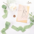 thumbnail image 2 of Holzlrgus Sage Green Handmade Fringe Chiffon Silk Ribbon 1-3/4" x 7Yd 4 Rolls Frayed Ribbons for Wedding Invitations Bridal Bouquets Wrapping, 2 of 5