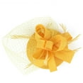 thumbnail image 6 of TODOZO Fascinators Tea Party Hat for Women - Kentucky Church Derby Hats Flower Mesh Feather Headband for Ladies Girls Hats for Fascinators Pillbox Flower Hat for Tea Wedding Church Yellow, 6 of 7