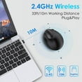 thumbnail image 2 of Silent Ergonomic Optical Vertical Wireless Mouse Rechargeable 2.4GHz + Bluetooth Type-c 2.4G Silver Black Charging Model, 2 of 6