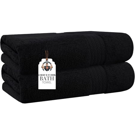 Bath Sheet 35 x 75 of 2 | 450 GSM Quick Dry and Highly Absorbent | Terry Towels for Bathroom - for Shower - Pool and - Luxury Soft Towels - Black