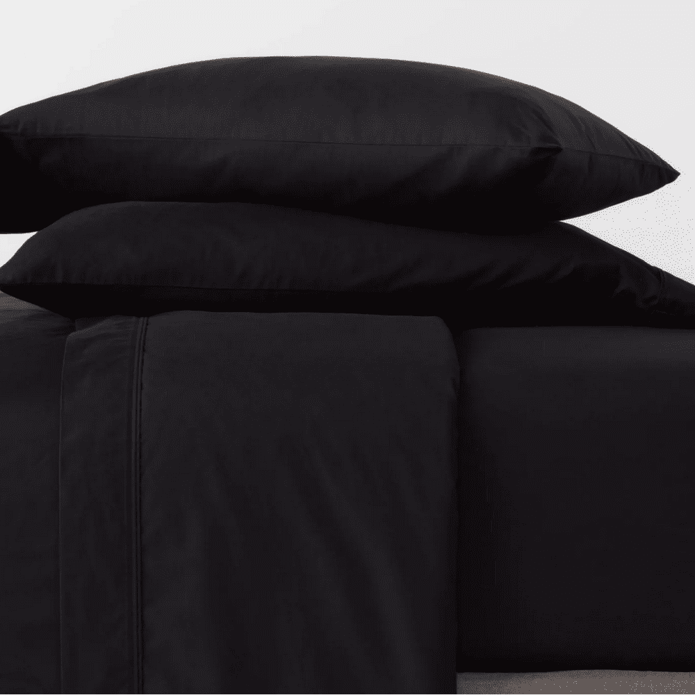 300 Thread Count King Size Ultra Soft Fitted Sheet in Black by