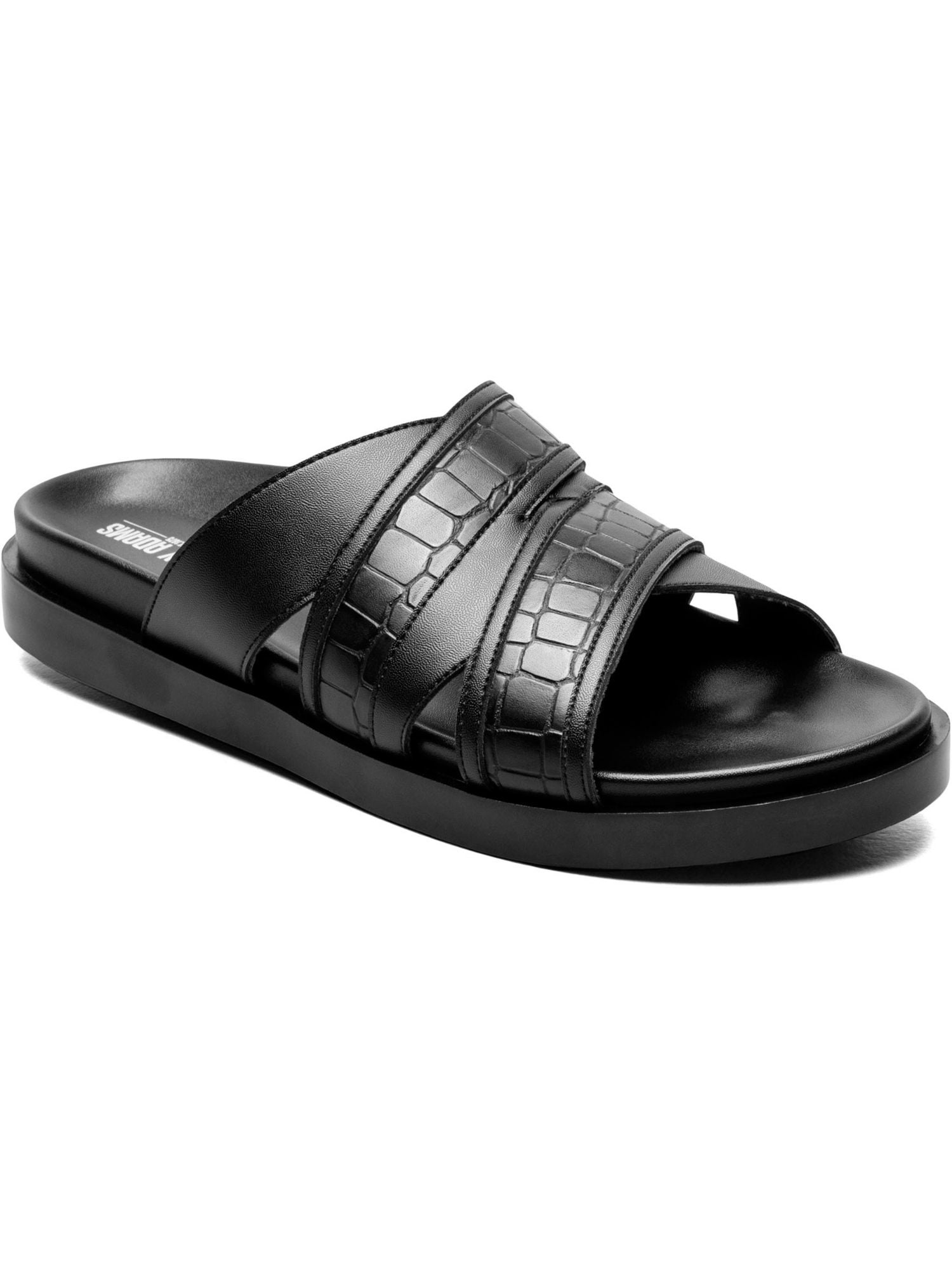 STACY ADAMS Mens Black Mixed Media Cushioned Mondo Open Toe  display picture 2