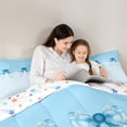 thumbnail image 4 of Erosebridal Blue Ribbon Bow 7pcs Bedding Comforter Set For Girls Teens,Cartoon Girly Bowknot Queen Bedding Sets,Reversible, 4 of 7