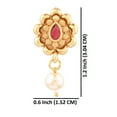 thumbnail image 2 of Efulgenz Nose Ring Nose Stud Pin Indian Jewelry for Women Non Piercing Fake Nose Stud Ring Septum Jewelry Bridal Kundan Crystal Faux Pearl Drop Traditional Nose Ring Stud Jewelry for Wedding, 2 of 5