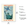 thumbnail image 2 of Wings to America - Via Pan American Airways - Statue of Liberty New York - Vintage Airline Travel Poster by Paul George Lawler c.1940 - Fine Art Matte Paper Print (Unframed) 16x20in, 2 of 4