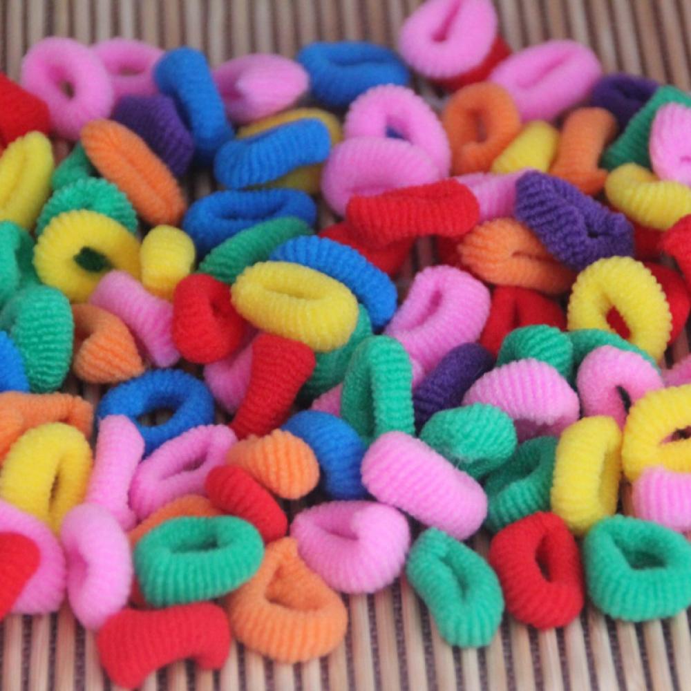 100 Pcs Baby Hair Ties Girl Elastic Hair Bands Ties Small Size Rubber Band Ponytail Holders Walmart Com