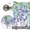 thumbnail image 2 of Spring Wisteria Window Valance for Kiten, Watercolor Falling Purple Floral Green Eucalyptus Leaf Butterfly Rod Pocket Short Curtain for Small Windows, Light Filtering Decorative Valance, 60 x 18 In, 2 of 9