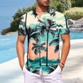 thumbnail image 2 of Mens Casual Manga Corta Botón Abajo Camisas Impresas Bolsillo Turndown Cuello Blusa para Verano Al Aire Libre Casual Uso Diario Hombre Manga Corta Botón Abajo Camisas con Bolsillo, 2 of 6