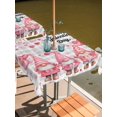 thumbnail image 2 of Outdoor Tablecloth with Umbrella Hole for Patio/Picnic/Party/Camping, Galentine's Day Waterproof Table Cloth Square Cover Washable, Pink Gnomes Love Heart Grey Plaid (54"x 54"), 2 of 8