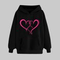 thumbnail image 2 of Plebaso Sweat à Capuche pour Femmes Mignon Cœur Manches Longues Décontracté avec Poches, 2 of 5