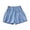 Blue-07, variant on Girls' Elastic-Waist Denim Shorts Loose A-Line Cut with Cute Embroidery and Pockets