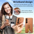 thumbnail image 6 of Dteck Magnetic Detachable Wallet Case for Samsung Galaxy S25,Luxury Leather Card Slots Wallet Case Compatible with MagSafe Stand Wristband Design Cover for Samsung Galaxy S25,Brown, 6 of 7
