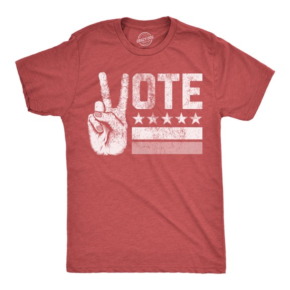 Mens Vote Peace Hand Funny T Shirt Election Graphic Tee for Men Graphic Tees
