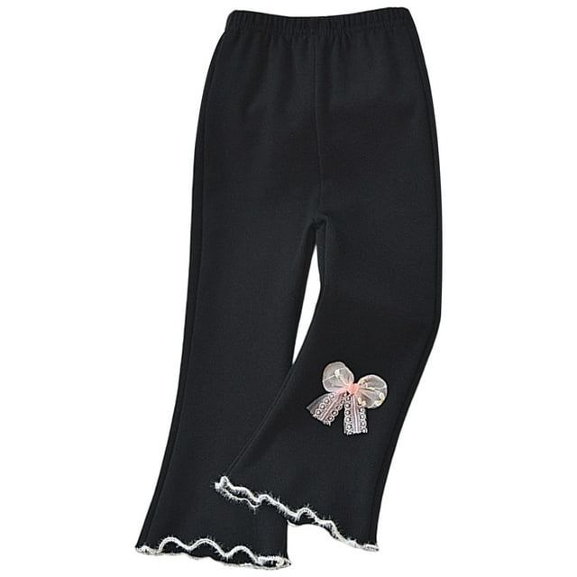 Little Girls Pants Casual Flare Leg Trousers Kids Spring Autumn Fashion Long Pants Clothes Size 7-8T