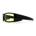 thumbnail image 3 of Classic Sport Biker Wrap Yellow Driving Lens Mens Sunglasses Black, 3 of 4