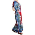 thumbnail image 4 of Sakkas Aggy Womens Dashiki African Print Caftan Dress Maxi Boho Hippie Colorful - Blue / Red - One Size Regular, 4 of 5