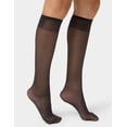 thumbnail image 3 of No nonsense Women's Sheer Knee Highs with Comfort Top 8 Pair Pack, Midnight Black, One Size, 3 of 4