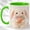 Green, variant on Cute Bunny Coffee Mug, Plush Rabbit Mug for Girls and Women, Kawaii Bunny Holding Carrot Design, Easter Animal Gift, Ceramic 11 Oz Cup