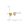 thumbnail image 3 of 1.00 Carat (Ctw) Trillion-Cut Citrine Solitaire Post Earrings in 14K White Gold for Women, 3 of 5