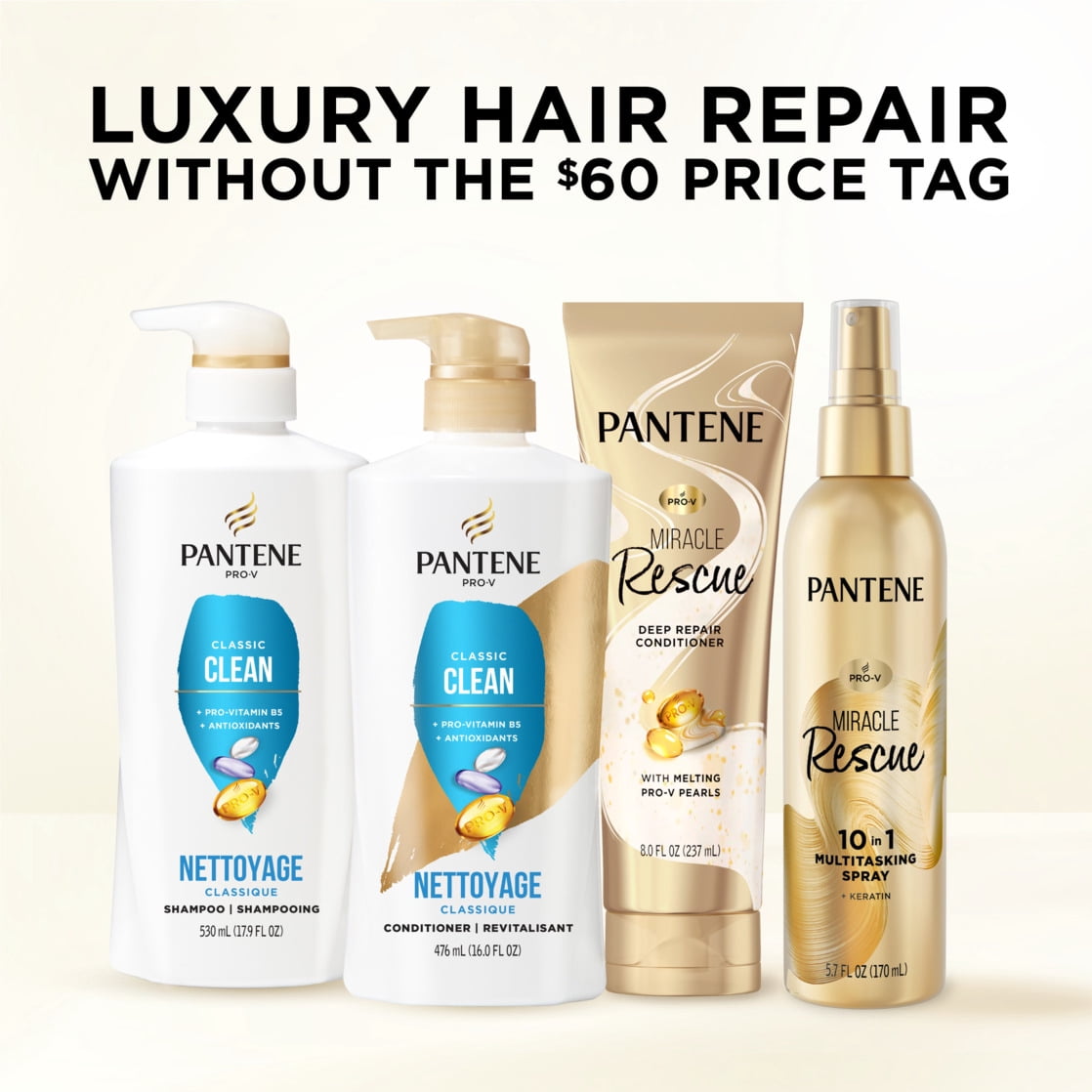 (4 pack) Pantene Pro-V Conditioner Classic Clean, Shine Enhancing, 16.0 fl oz