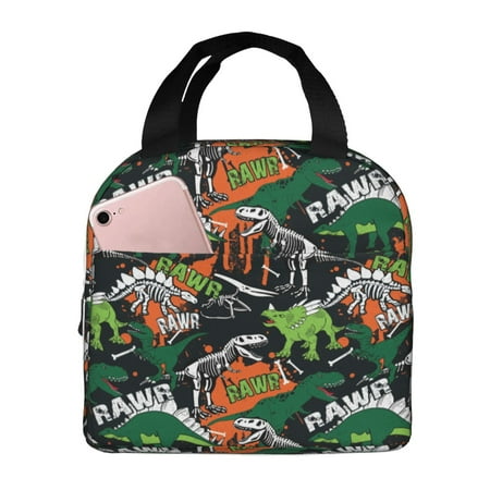 Insulated Lunch Bag for Women Men - Dinosaur Skeleton Leakproof Cooler Lunch Box for Women Men  Lunch Tote Bags for Work School Picnic Travel