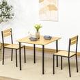thumbnail image 2 of HOMCOM Ensemble de Table à Manger Industriel 3 Pcs, Table de Cuisine Carrée avec 2 Chaises pour Petit Espace, Jaune, 2 of 10