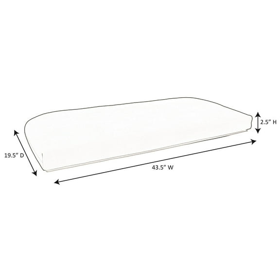 Sunbrella  43.5-inch Solid Color Outdoor Settee Cushion Spectrum Sand