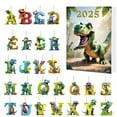 thumbnail image 1 of 2D Acrylic Christmas Countdown Calendar Set with Double Printing Festive Dinosaur Decorations for Kids Holiday Tree Toy, 1 of 6