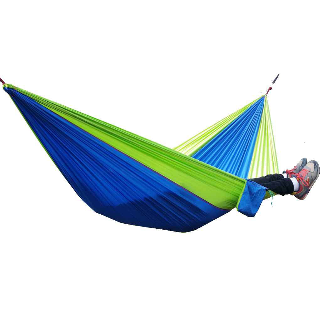 Double Hammock 2 Person Outdoor Nylon Parachute Swing Camping Hanging Bed 660Lbs 