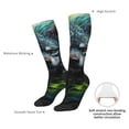 thumbnail image 4 of KLL Realistic Style Green Fur Wolf Print Cool Socks Men's Women's Crew Socks Funny Crazy Novelty Stockings, 4 of 6
