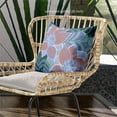 thumbnail image 3 of Amrita Sen Designs CAPL1117BrCDS-BL-18x18 18 x 18 in. Mangnolia Flower & Leaf Broadcloth Indoor & Outdoor Blown & Closed Pillow - Green, Indigo & Orange, 3 of 6