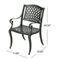 thumbnail image 5 of Bowen 7-Piece Outdoor Cast Aluminum Rectangular Dining Set, Black Sand, 5 of 10