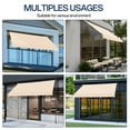 thumbnail image 3 of Ktaxon 9.8 x 3.9 Ft Retractable Patio Awning, Adjustable Polyester UV50 Sun Shade Shelter,  Water-Resistant and No Drilling Required Awning Canopy  for Deck, Balcony - Khachi, 3 of 11