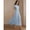 Blue, variant on Womens Blue Elegant High Neck Cap Sleeve A-Line Floor-Length Pleated Maxi