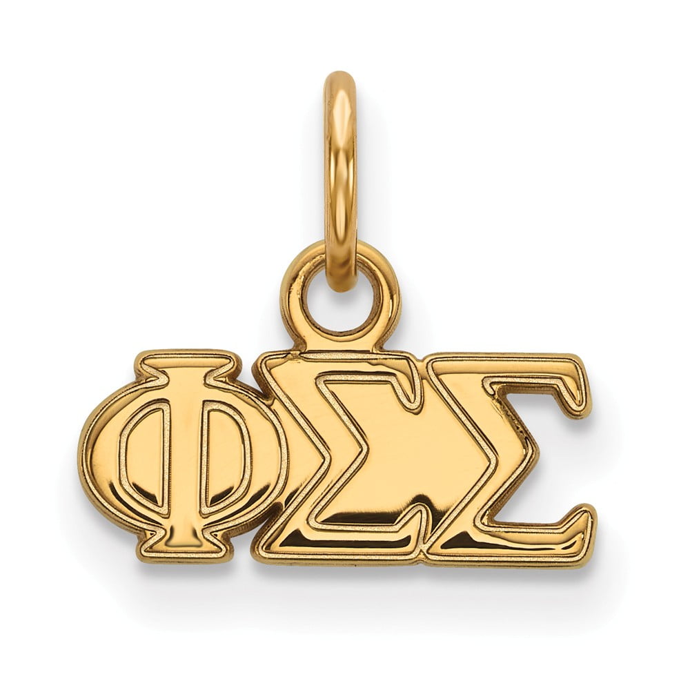 Solid 925 Sterling Silver with Gold-Toned Sigma Sigma Sigma Small Circle Pendant Solid 925 Sterling Silver with Gold-Toned Sigma Sigma Sigma Small Circle Pendant