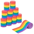thumbnail image 1 of 12 Rollos de Serpentinas de Papel Crepé Arcoíris, Rollos de Crepé de Colores de 110 M, Decoración de Papel con Serpentinas Arcoíris, 1 of 9