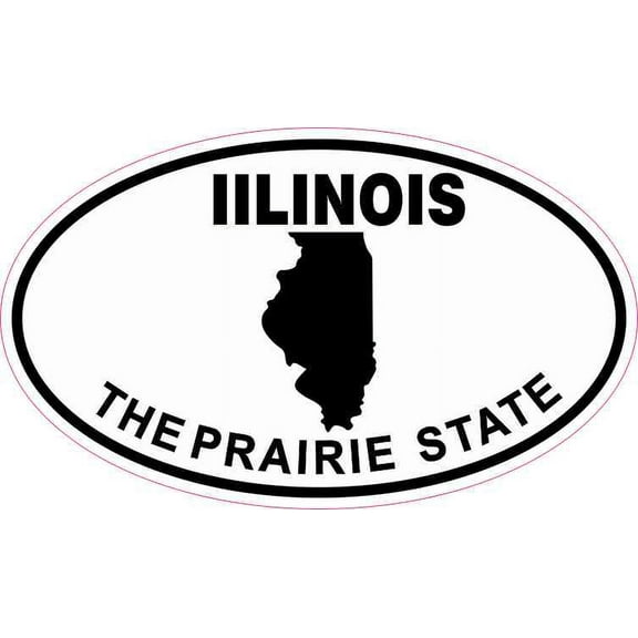 5in x 3in Oval Illinois the Prairie State Sticker