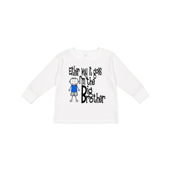 Inktastic Either Way It Goes, I'm the Big Brother Boys Long Sleeve Toddler T-Shirt