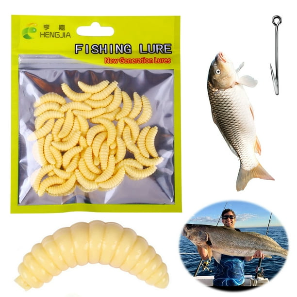 Simulación Gusano Del Pan Cebo Gusanos A Pescado Señuelos Blandos 20mm para Mar Dulce