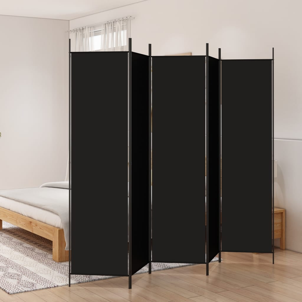vidaXL 6-Panel Room Divider Brown 118.1"x78.7" Fabric